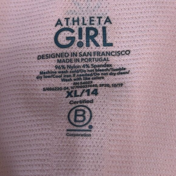 Athleta Girl Tank Top Girls Extra Large 14 Sleeveless Peach Racerback‎ Athletic - Picture 7 of 9